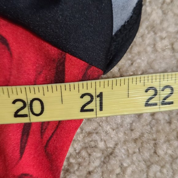 Black & Red Floral Asymmetric A-Line Dress - Picture 4 of 4